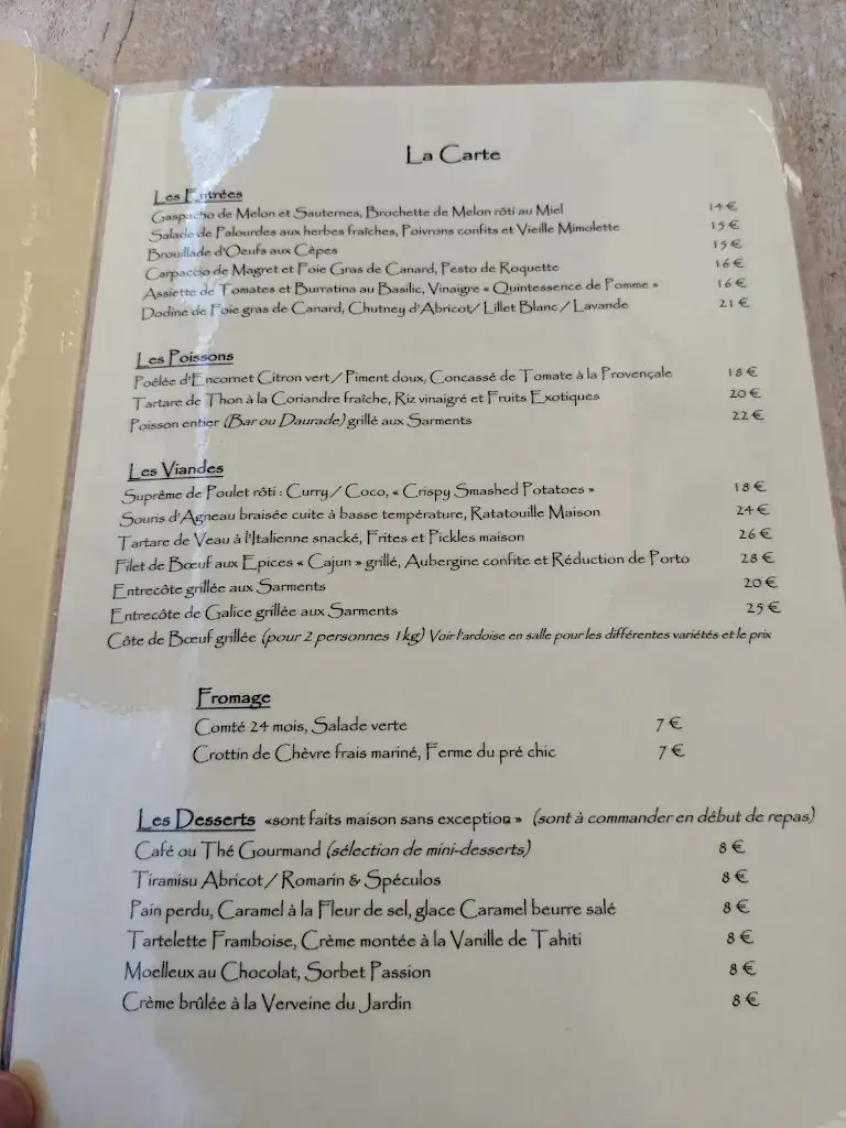 Menu_Auberge Les Vignes_Sauternes_image_2