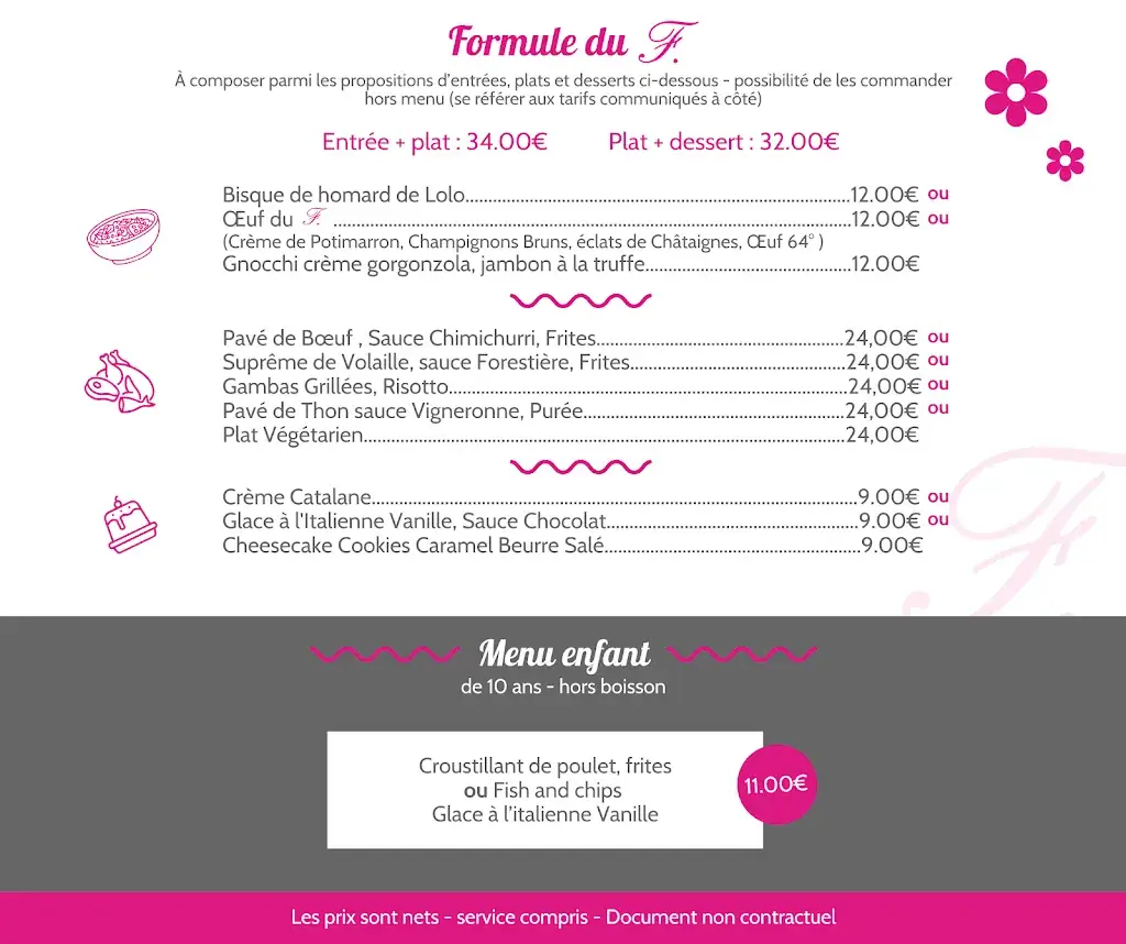Menu_Restaurant Le F des Fontaines_Lanton_immagine_1