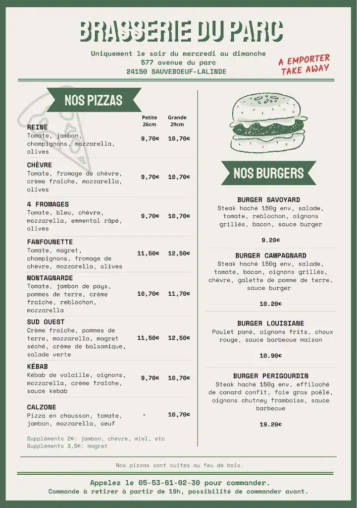 Menu_Restaurant Brasserie du Parc_Lalinde_image_1