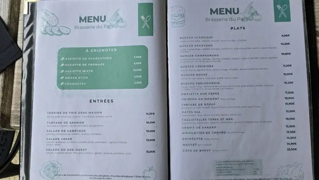 Menu_Restaurant Brasserie du Parc_Lalinde_image_4