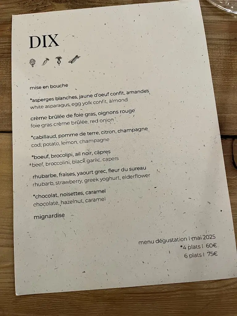 Menu_DIX Restaurant & Chambres d'Hôtes, Sainte-Alvére, Dordogne_Alvére_image_1