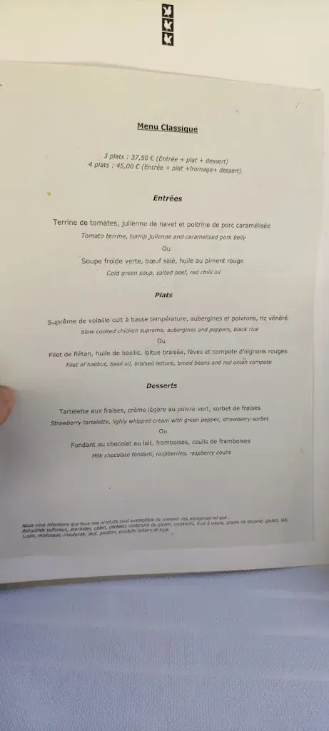 Menu_Restaurant gastronomique Château Les Merles_Mouleydier_image_3