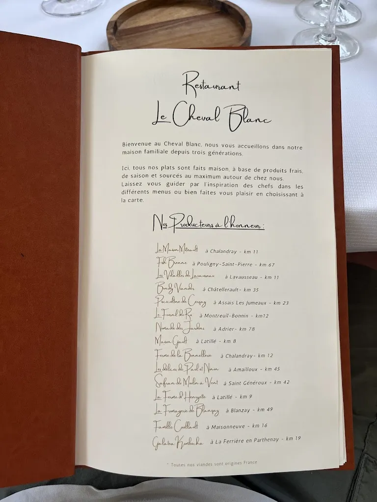 Menu_Restaurant le Cheval Blanc de Vouillé_Vouillé_image_1