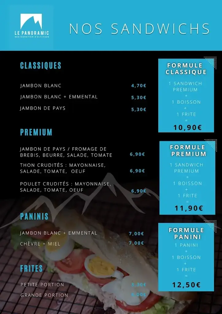 Menu_LE PANORAMIC | Restaurant d'altitude Self service | Artouste Fabrèges_Fabrèges_image_2