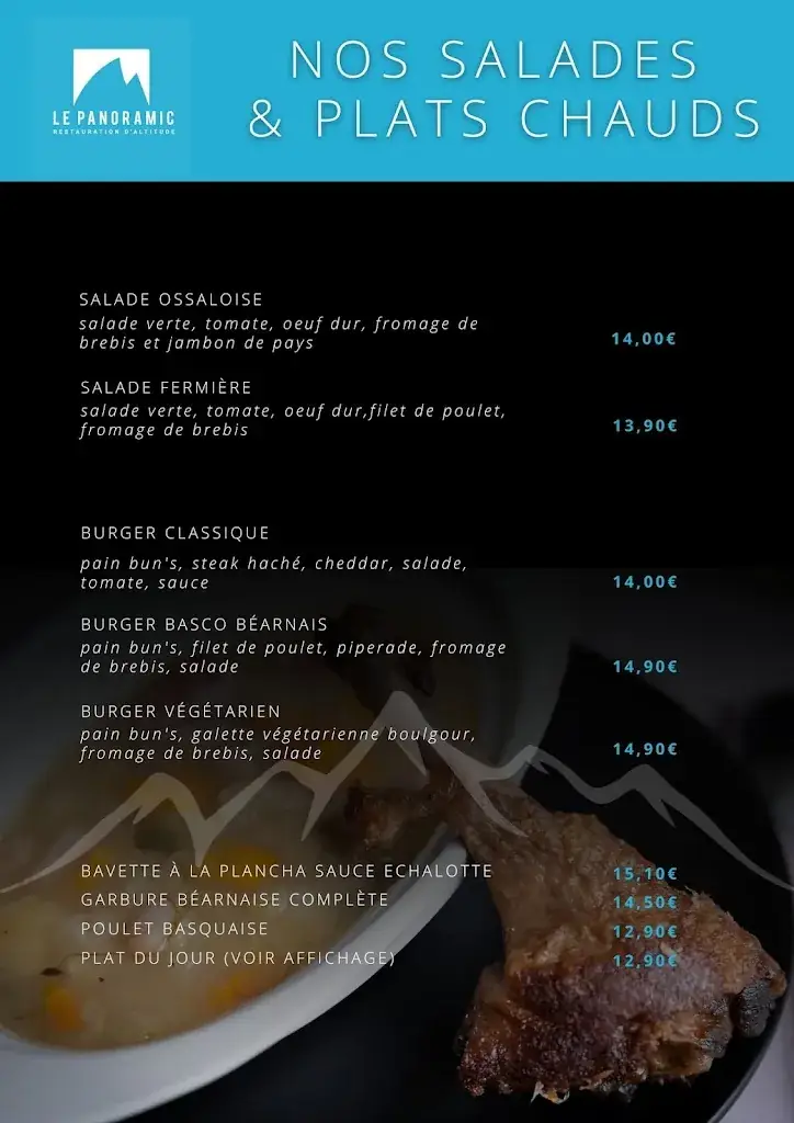 Menu_LE PANORAMIC | Restaurant d'altitude Self service | Artouste Fabrèges_Fabrèges_image_3
