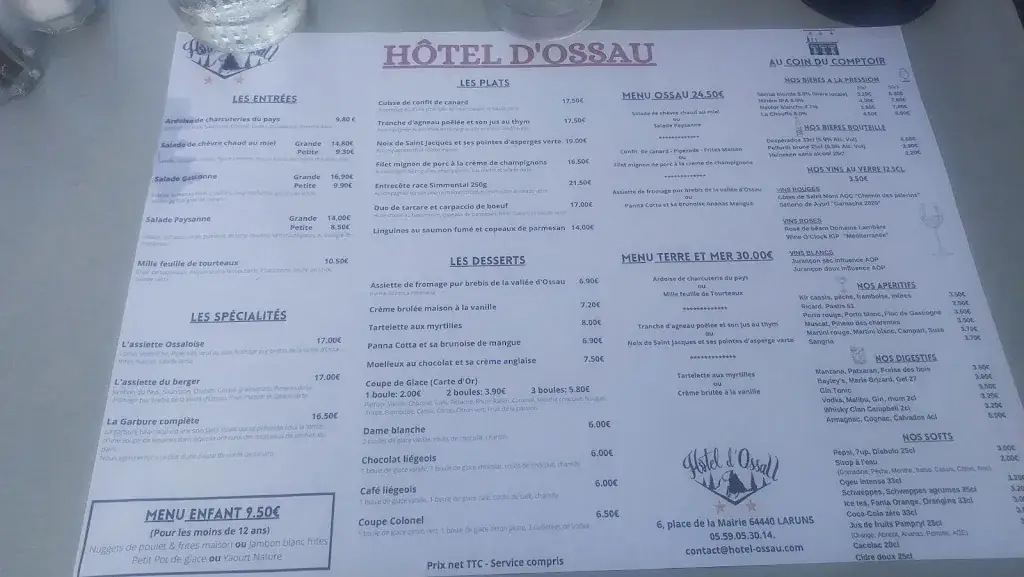 Menu_Hôtel d'Ossau Restaurant Bar Pizzeria_Laruns_image_1