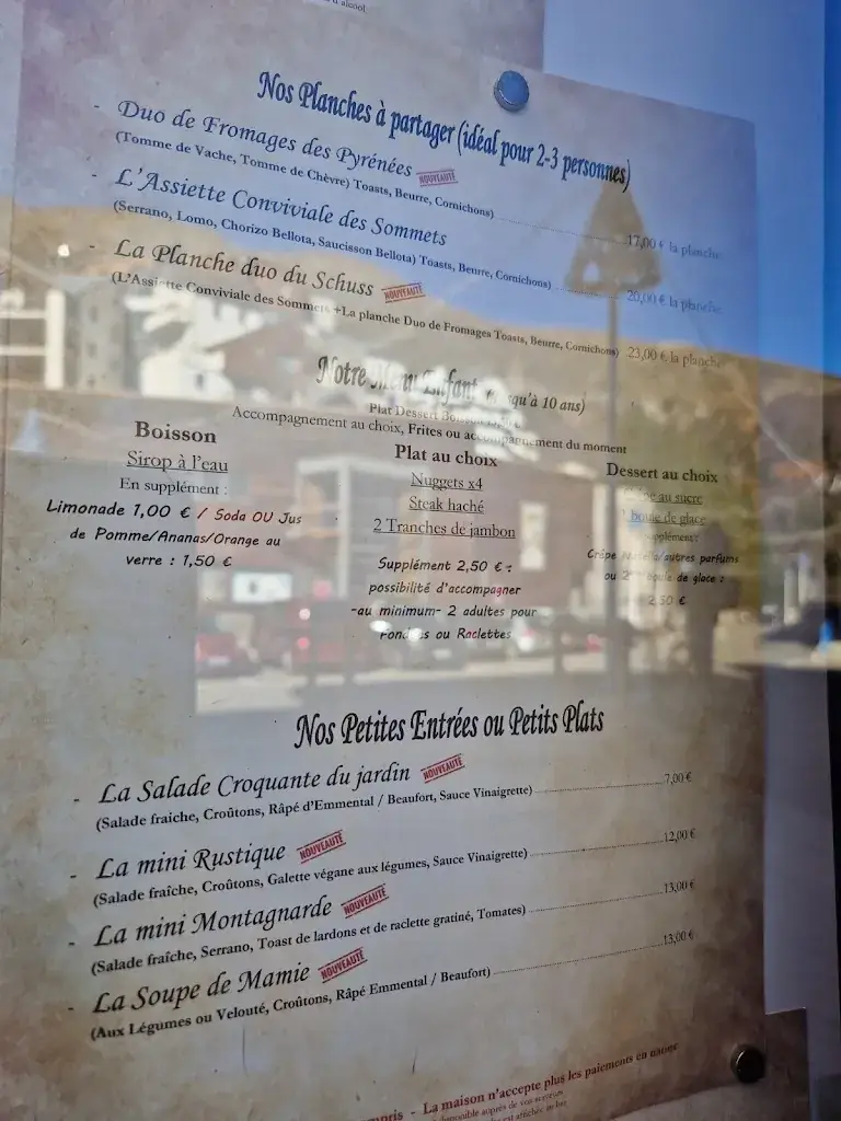 Menu_Restaurant de tradition Le SCHUSS (ouvert toute l'année)_Eaux-Bonnes_image_1