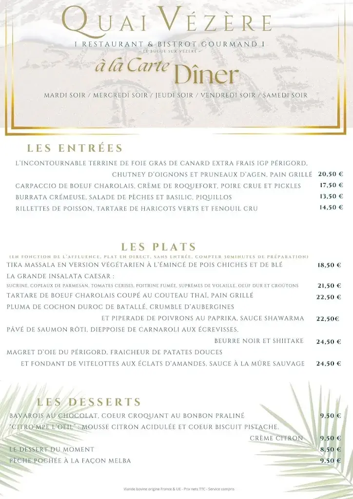 Menu_Quai Vézère | Restaurant, Bistrot and Café_Bugue_image_2