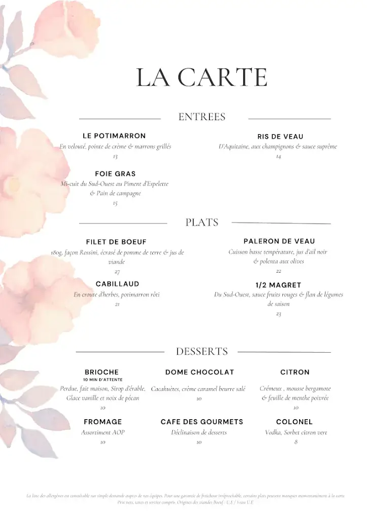 Menu_La Table De L'hippodrome_Bouscat_image_2