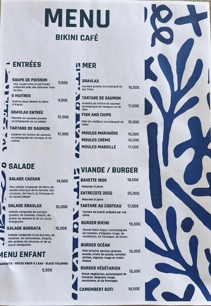 Menu_Le Bikini Café_Porge_image_1