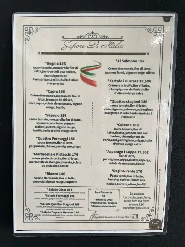 Menu_Sapore di italia_Léognan_image_1