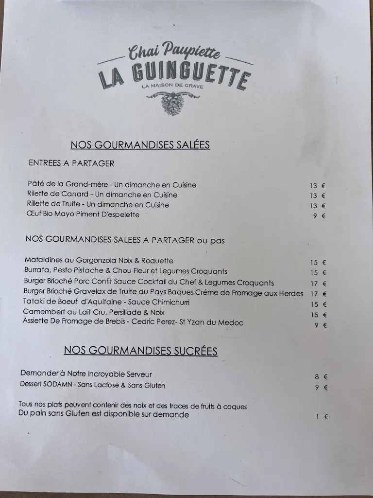 Menu_La Guinguette de Paupiette_Verdon-sur-Mer_immagine_2