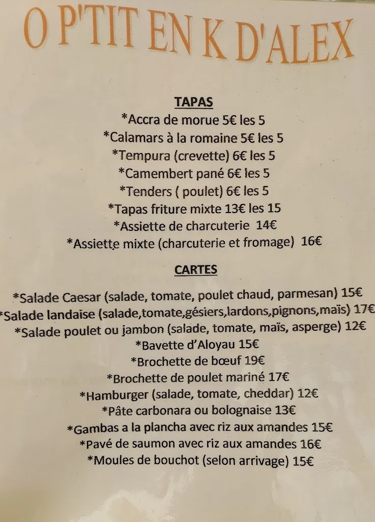 Menu_O p'tit en k d'Alex_Verdon-sur-Mer_image_1