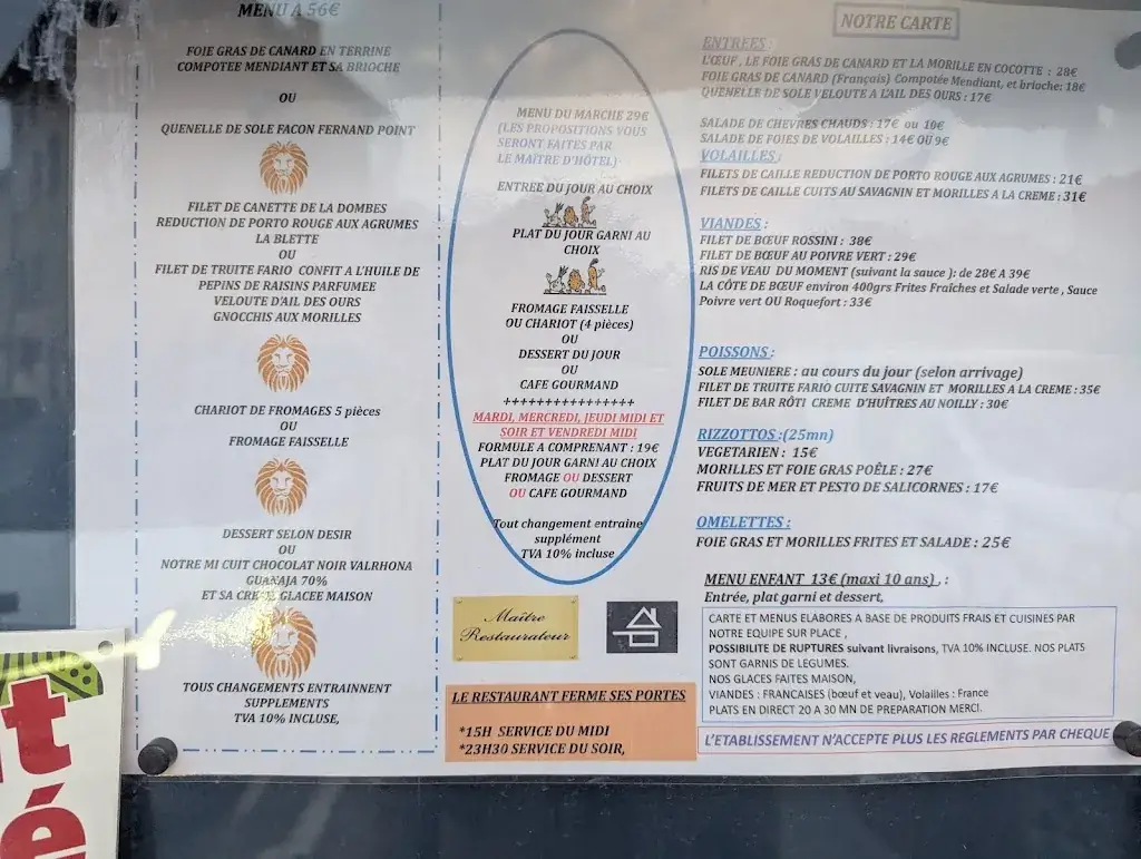 Menu_Restaurant le lion d'or_Lagnieu_imagen_1
