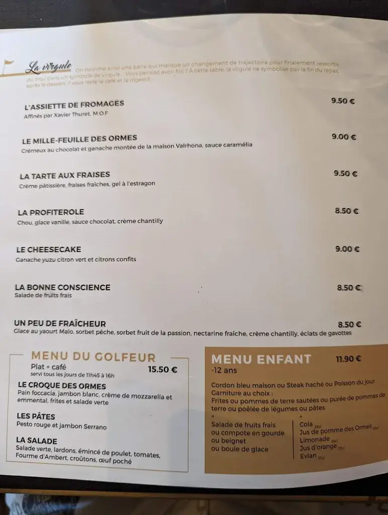 Menu_Restaurant Le Club - Les Ormes, Domaine & Resort_Epiniac_image_2