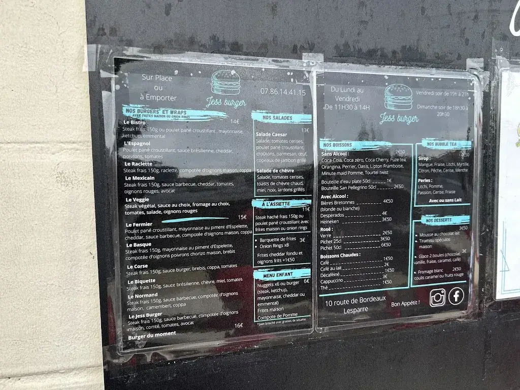 Menu_Jess Burger_Lesparre-Médoc_image_2
