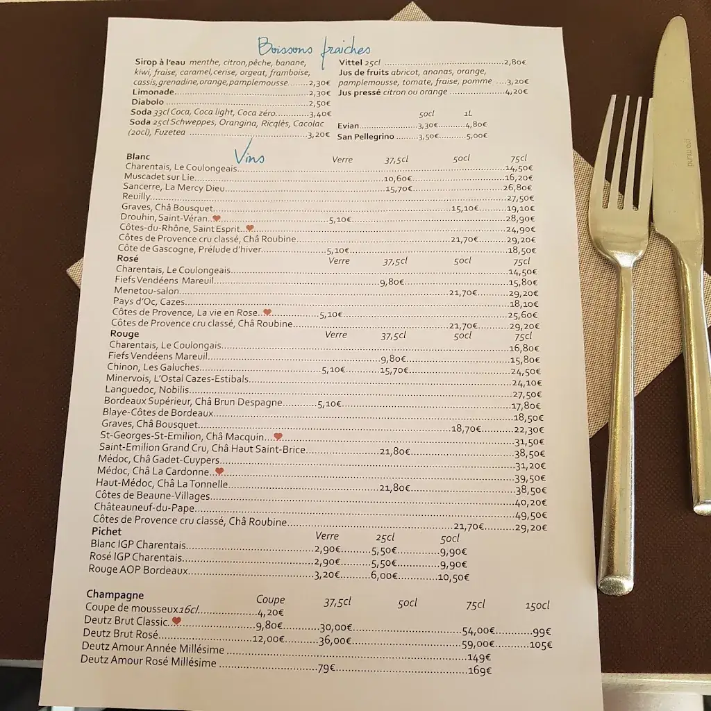 Menu_La Paillotte_Mathes_image_2