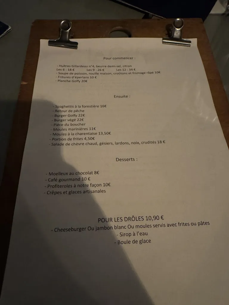 Menu_Bar Restaurant Le Golfy - Port de La Palmyre_Mathes_image_3