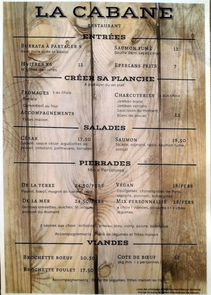 Menu_La Cabane_Mathes_image_2
