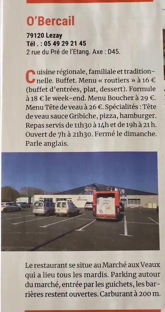 Menu_Restaurant O'Bercail_Lezay_image_2