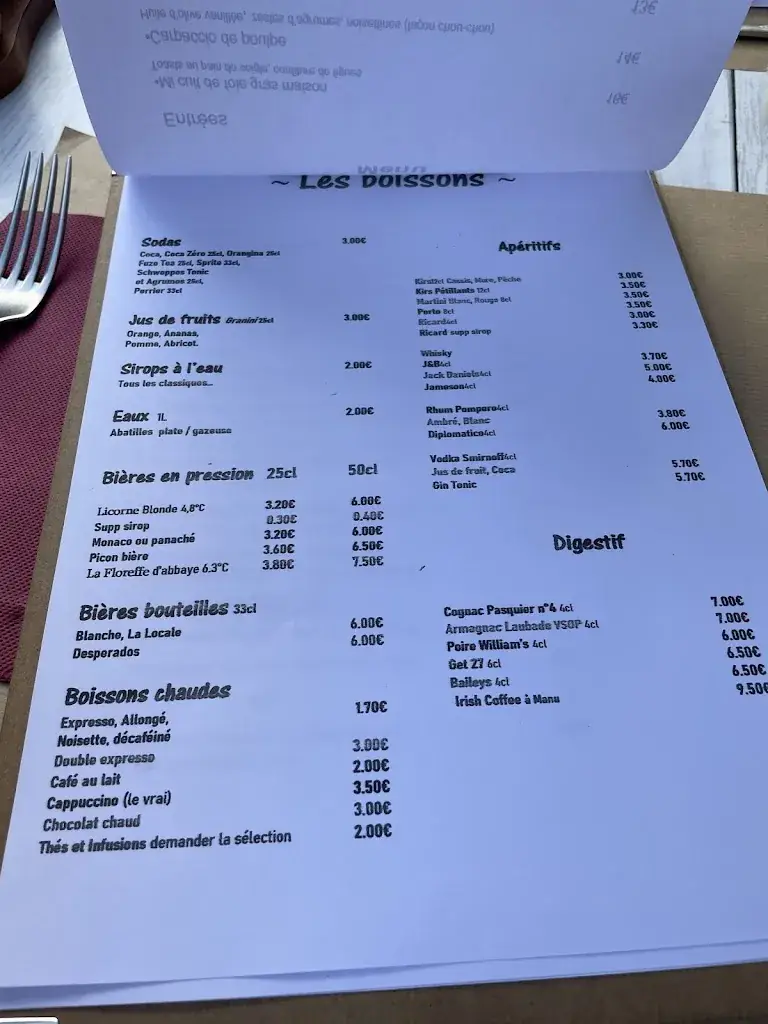 Menu_Restaurant les chandelles_Linxe_image_3