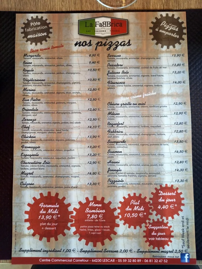Menu_La Fabbrica_Lescar_image_2