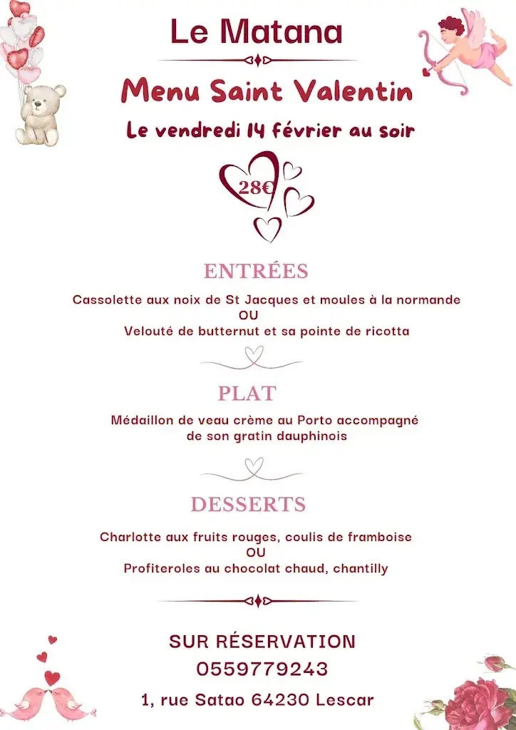 Menu_brasserie Pizzeria Le Matana. Vente a emporter._Lescar_image_1