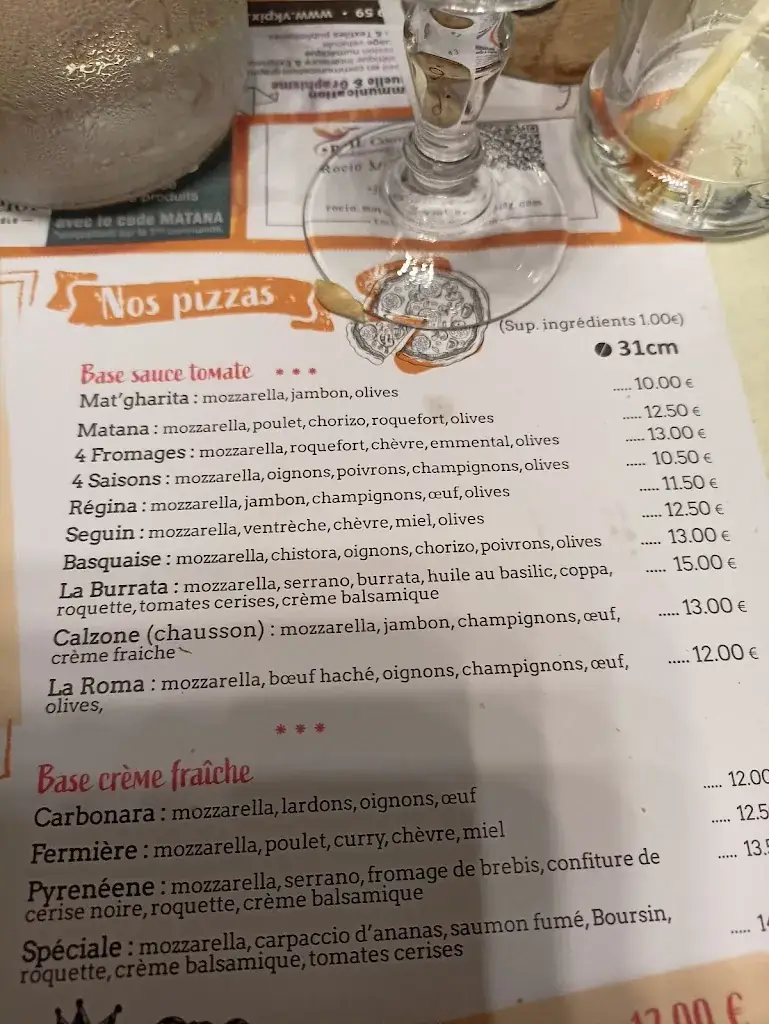 Menu_brasserie Pizzeria Le Matana. Vente a emporter._Lescar_image_4
