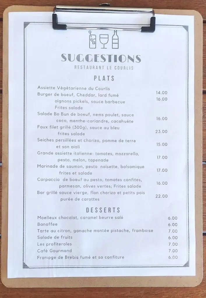 Menu_Restaurant Le Courlis_Mézos_image_2