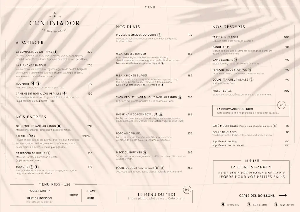 Menu_Contistador | Bar à Cocktails et Restaurant à Contis plage_Saint-Julien-en-Born_image_1