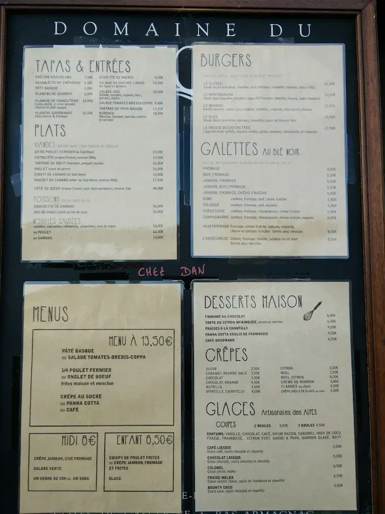 Menü_Chez Dan_Saint-Julien-en-Born_Bild_3