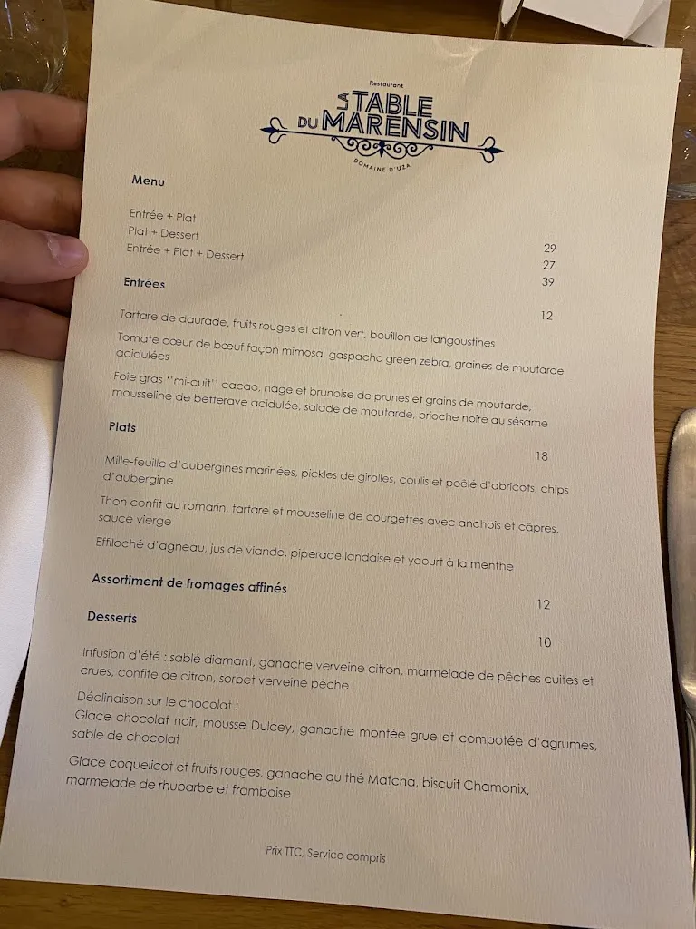 Menu_LA TABLE DU MARENSIN - 40170_Uza_image_3