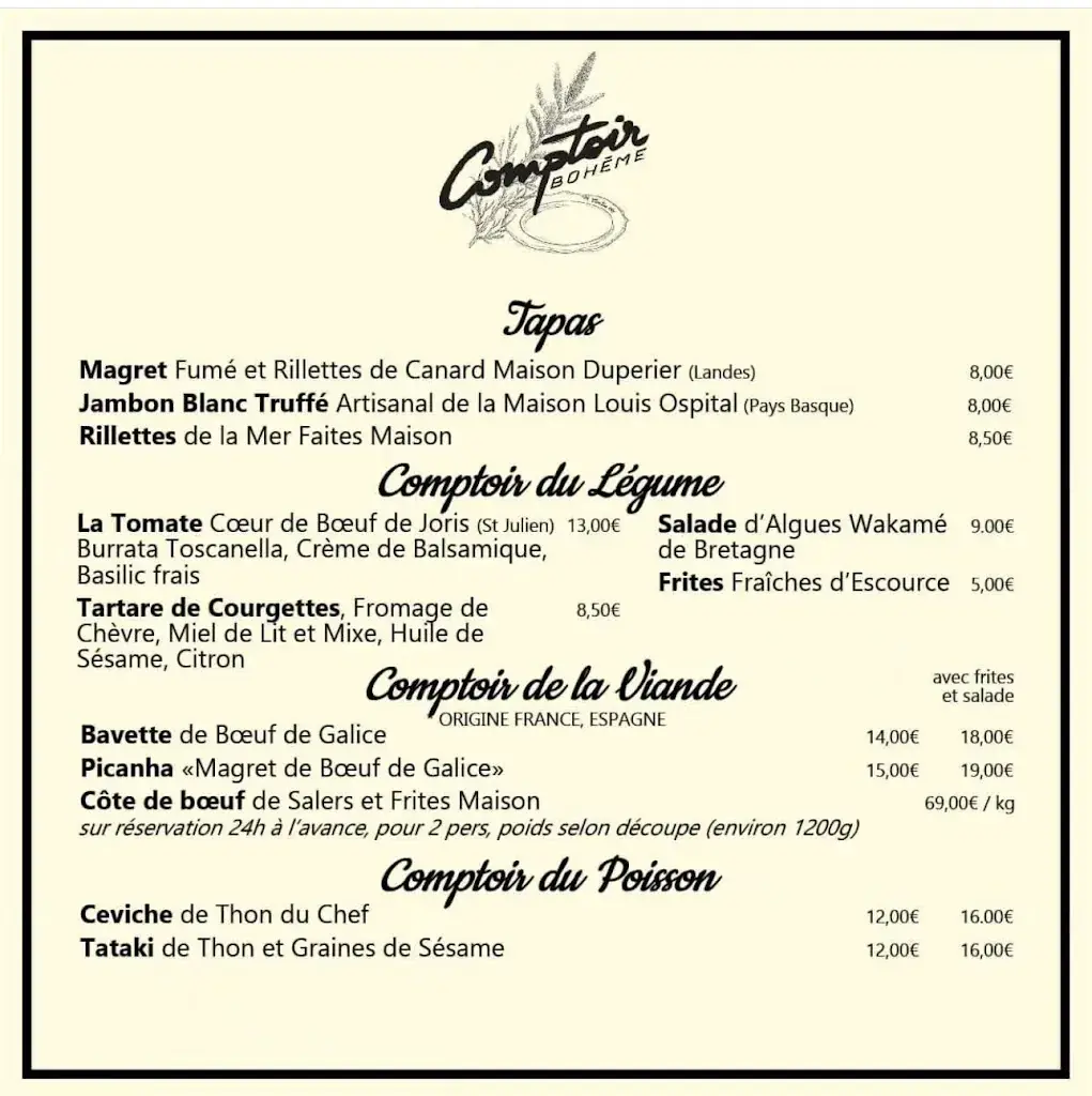 Menu_Comptoir Bohème_Saint-Julien-en-Born_immagine_2