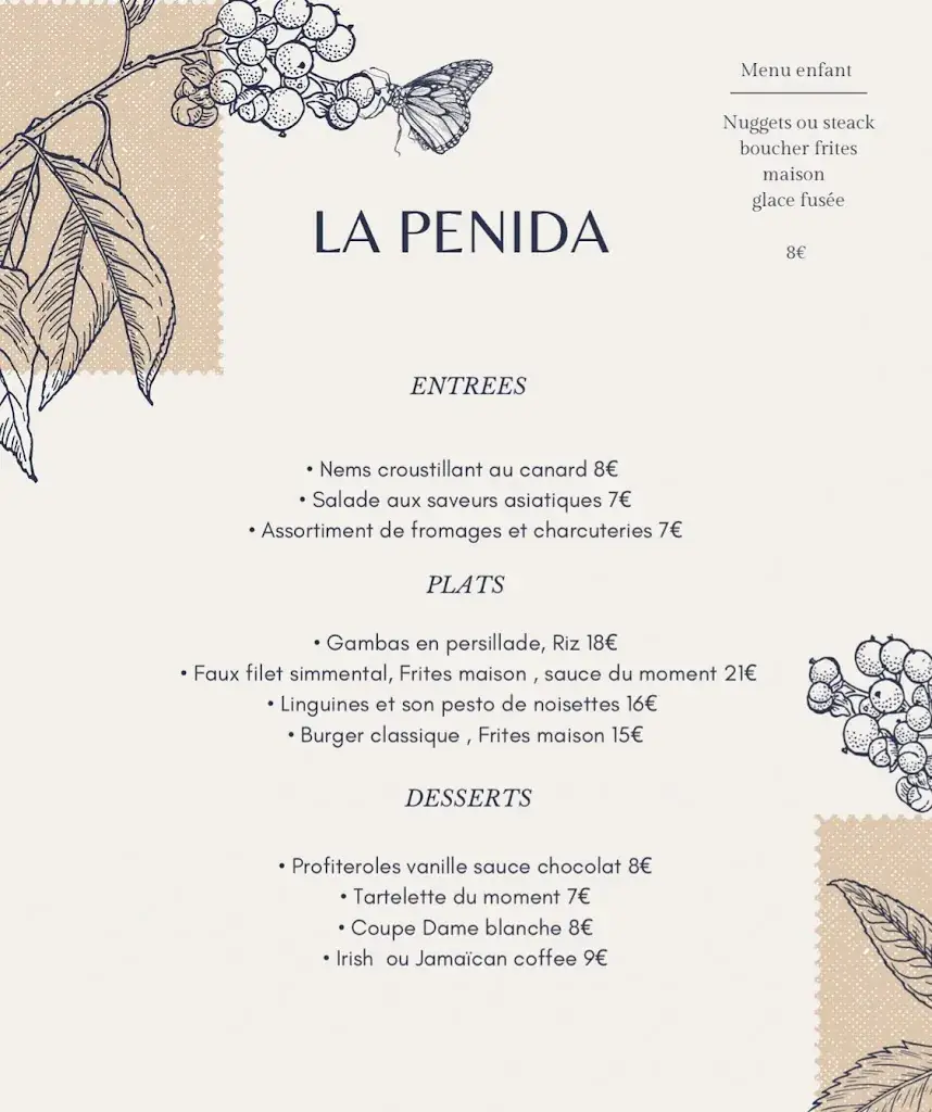 Menu_La Penida restaurant_Saint-Julien-en-Born_image_1