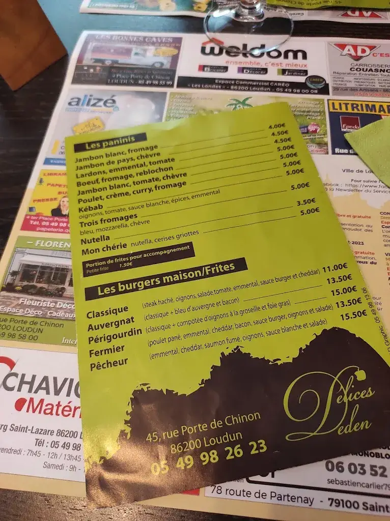 Menu_Restaurant Les Délices d'Eden_Loudun_image_2