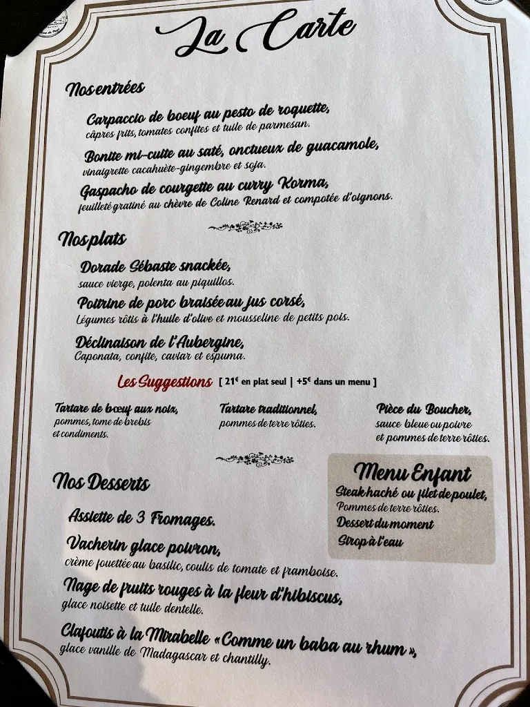 Menu_Auberge De La Briande_Chalais_image_1