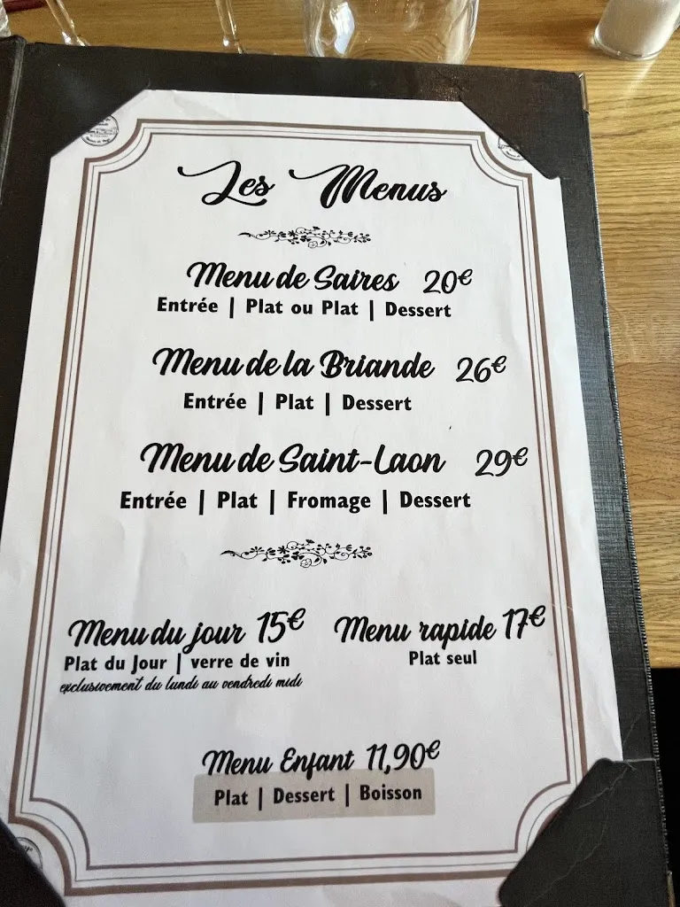 Menu_Auberge De La Briande_Chalais_image_2