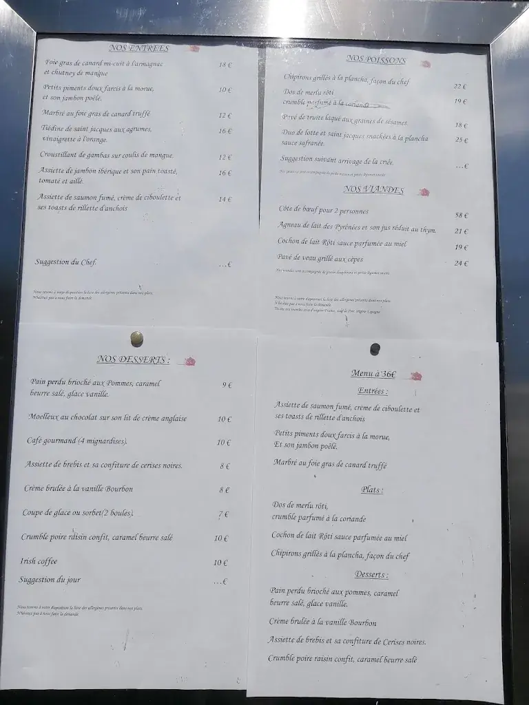 Menu_Auberge des Roses_Monein_image_4