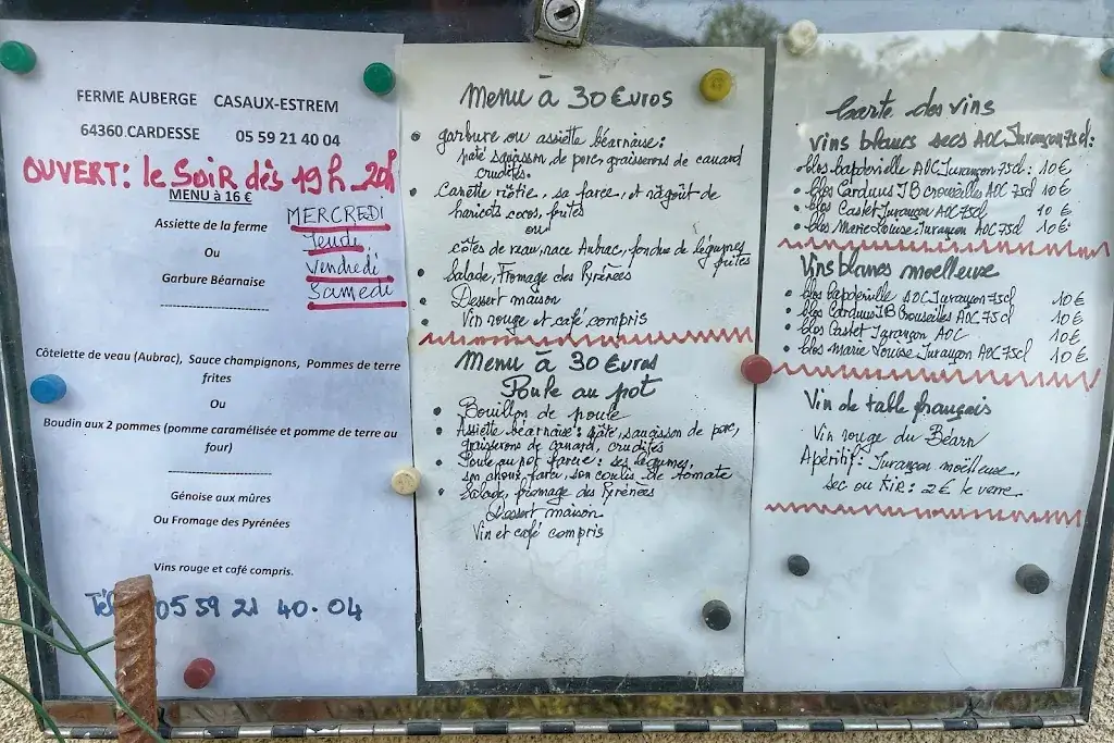 Menu_ferme auberge estrem_Cardesse_image_1