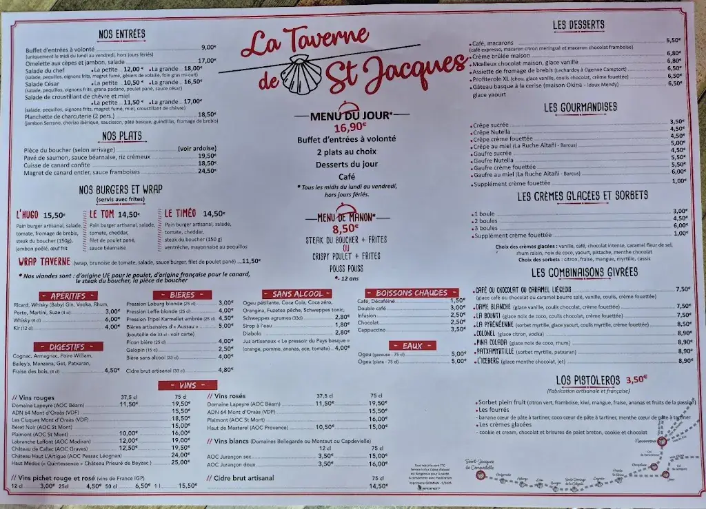 Menu_Taverne de St Jacques_Navarrenx_image_1