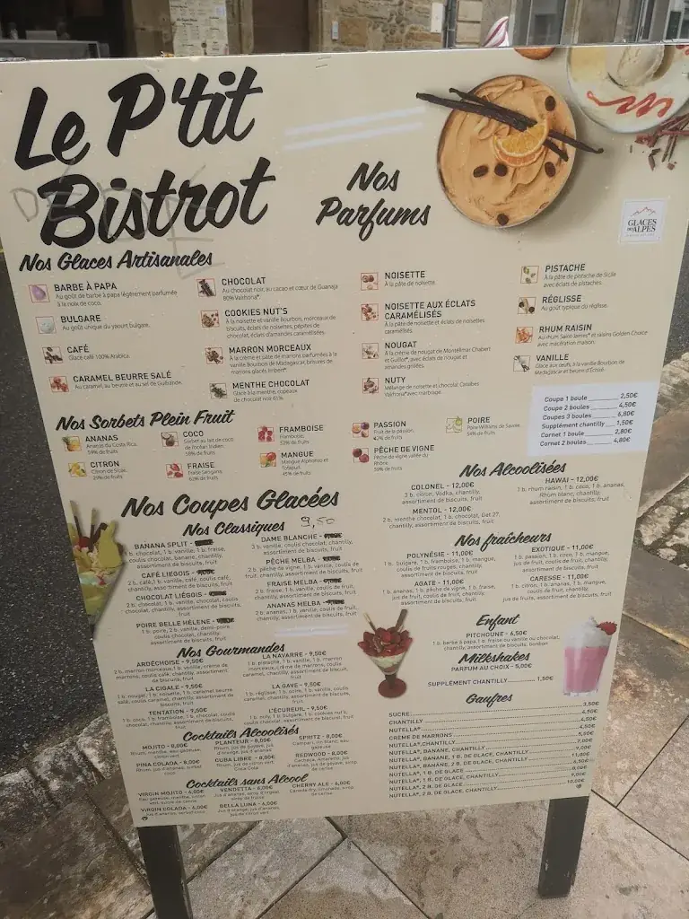 Menu_Le P'tit Bistrot restaurant glacier_Navarrenx_immagine_2