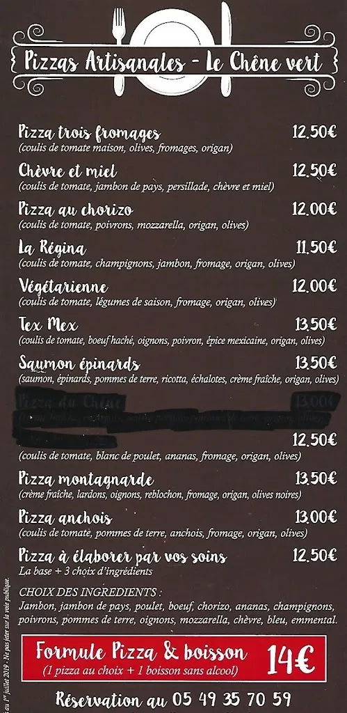 Menu_Le Chêne Vert - Restaurant, Bar, PMU, FDJ, Soirées Concert_Magné_image_1