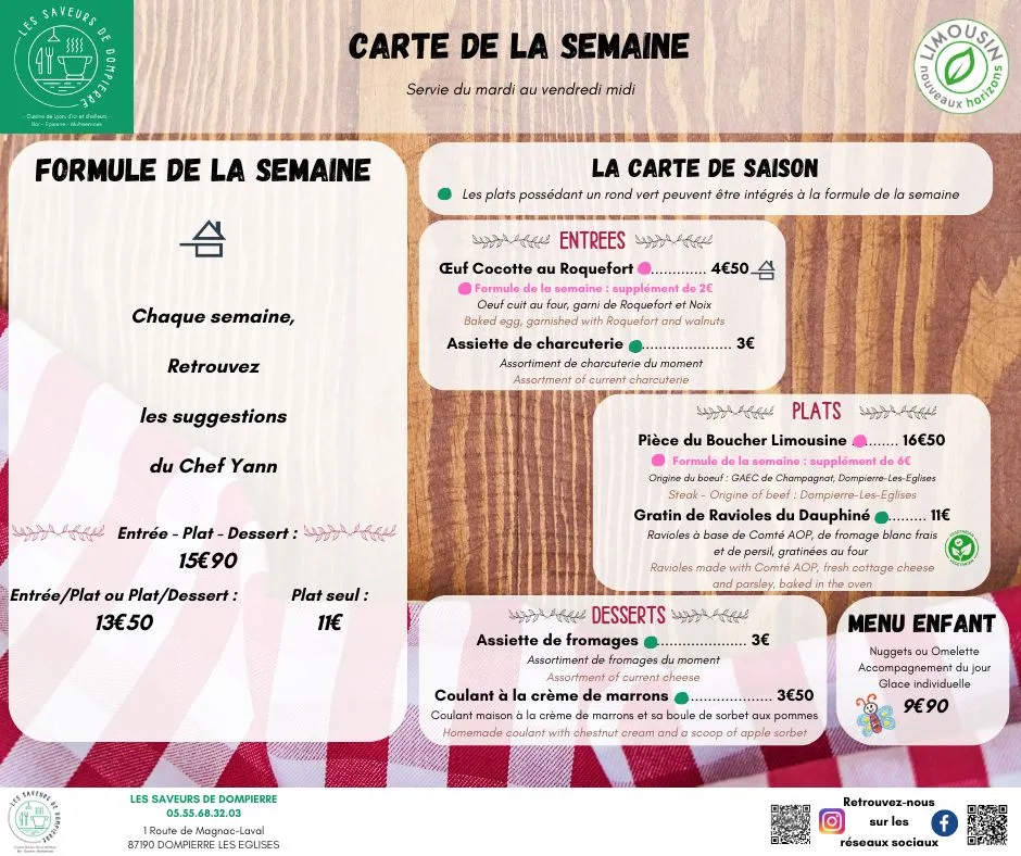 Menu_Les Saveurs de Dompierre_Dompierre-les-Églises_immagine_4