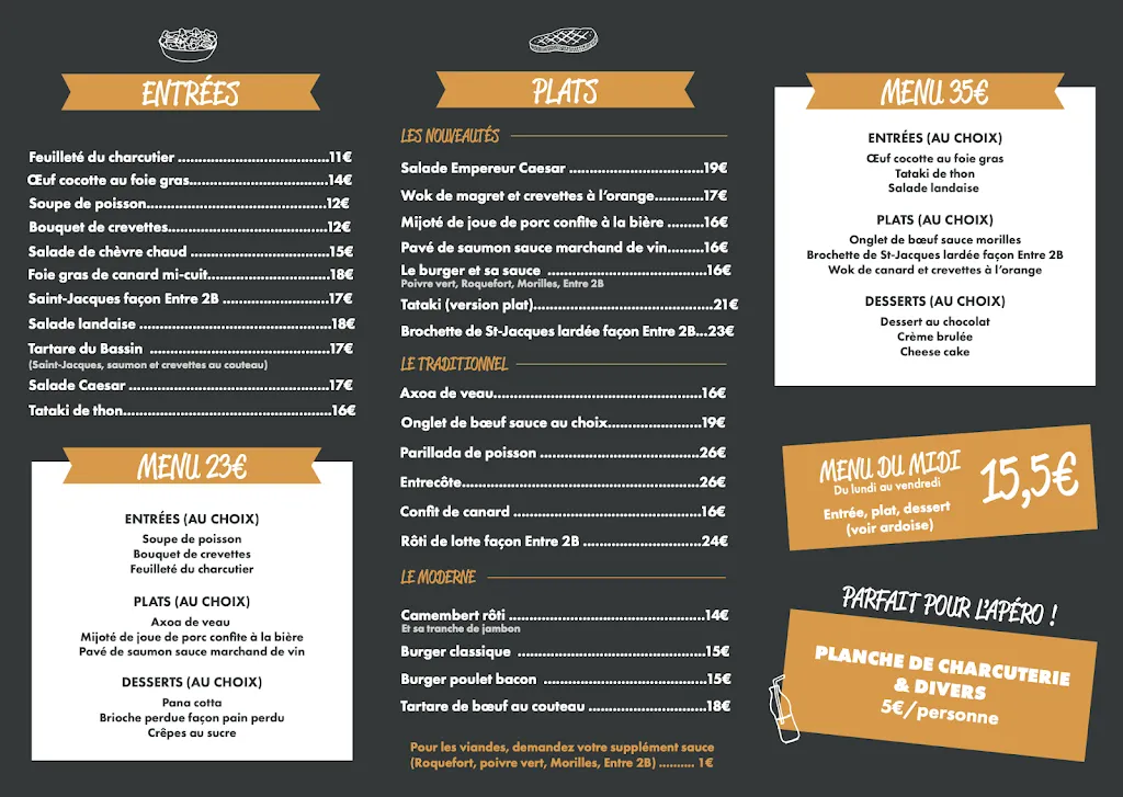 Menu_L'Entre 2B - Restaurant_Marcheprime_image_1