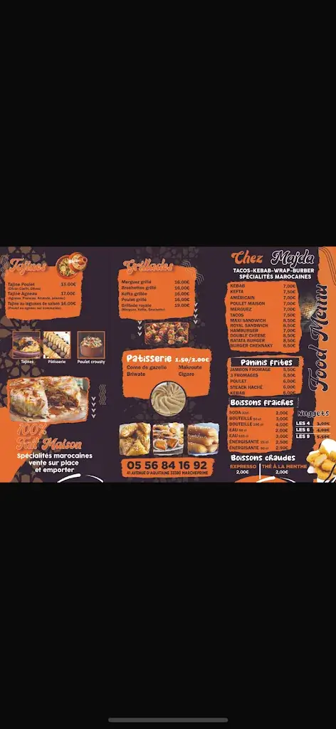 Menu_Chez Majda Marcheprime kebab couscous poulet crousty_Marcheprime_image_2