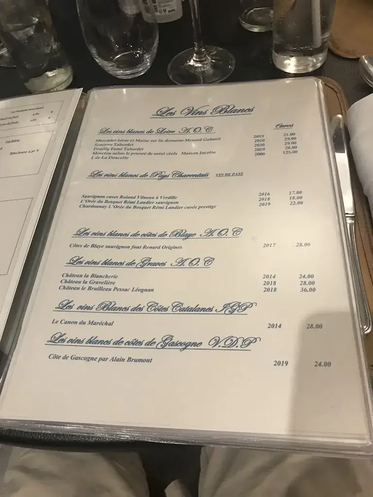 Menu_Restaurant Le Cheval Blanc_Luxé_image_1