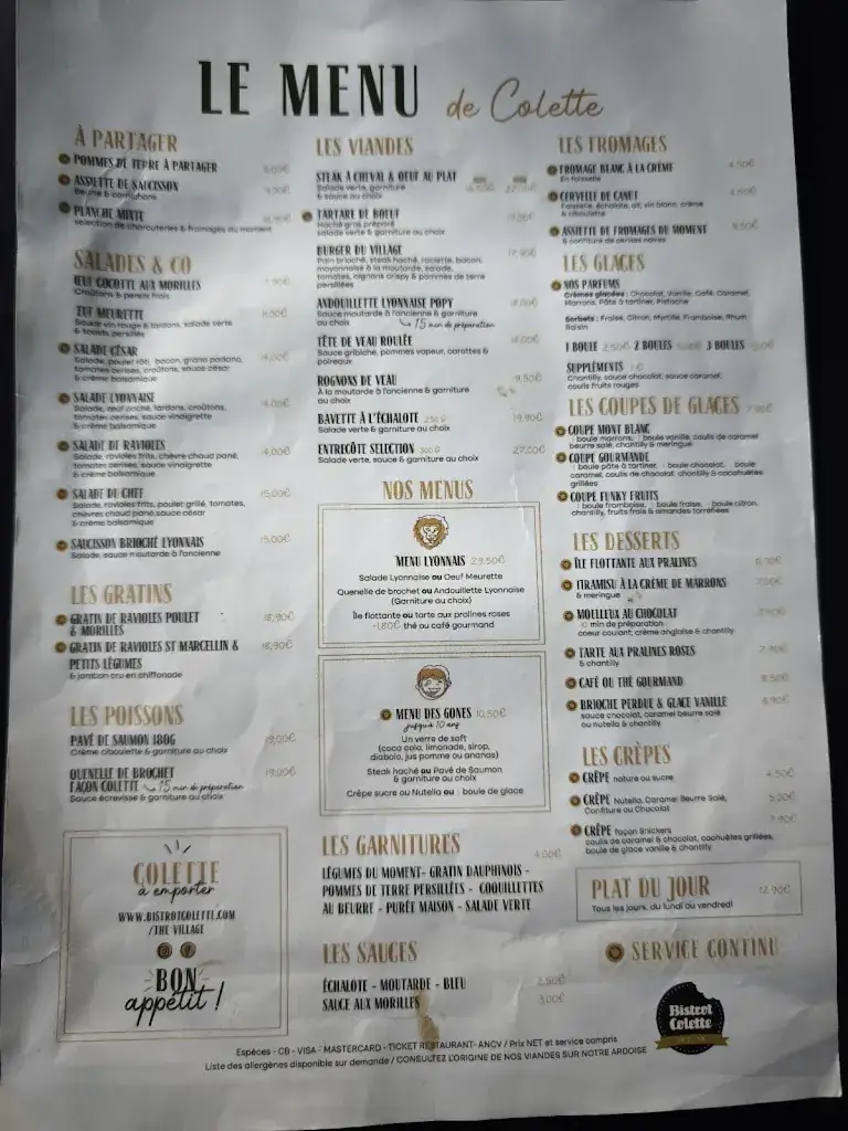 Menu_Bistrot Colette The Village_Villefontaine_image_1