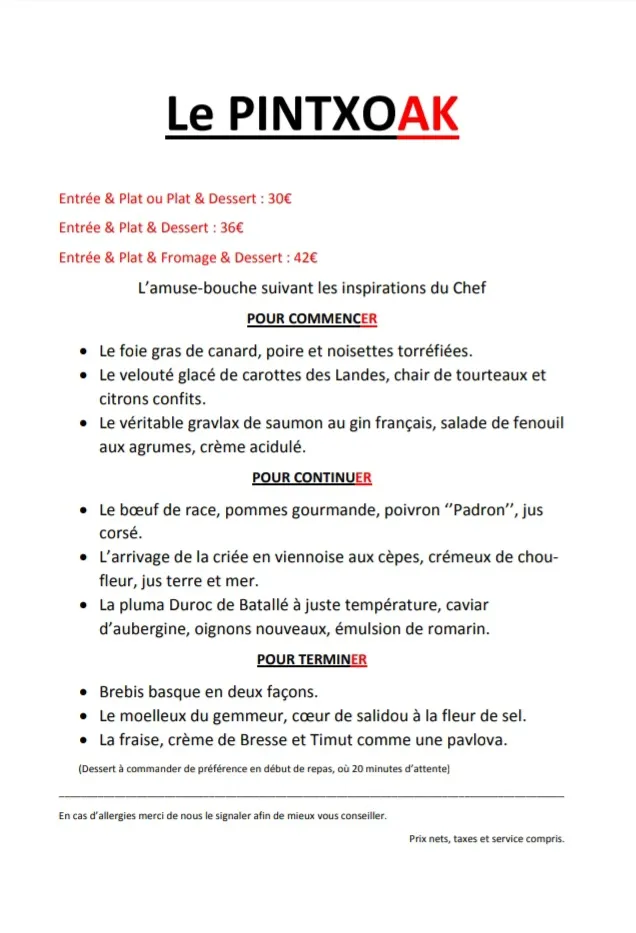Menu_The Pintxoak Martillac _Martillac_image_1