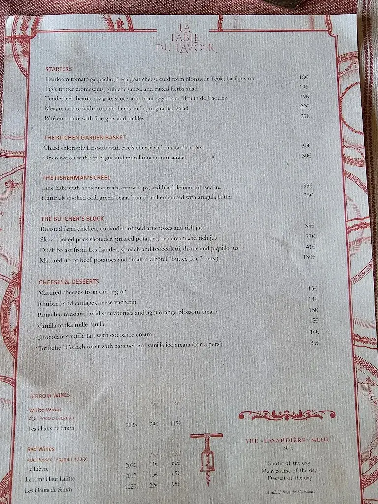 Menu_Restaurant La Table du Lavoir - Les Sources de Caudalie_Martillac_image_1