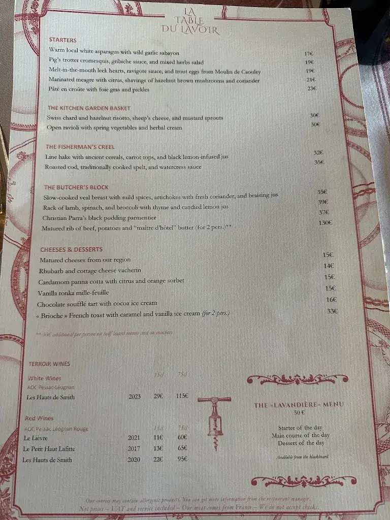 Menu_Restaurant La Table du Lavoir - Les Sources de Caudalie_Martillac_image_2